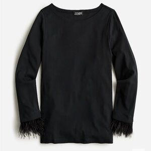 J.Crew feather cuff top